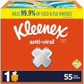 Kleenex Anti-viral Facial Tissue - 3 Ply - WhiteBox - 55/Box - 27 / Carton