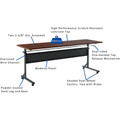 Lorell Shift 2.0 Flip and Nesting Mobile Table - Laminated Rectangle Top - 198 lb Capacity - 72" Table Top Length x 24" Table Top Width x 1" Table Top Thickness - 29.50" Height - Assembly Required - Mahogany - 1 Each