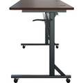 Lorell Shift 2.0 Flip and Nesting Mobile Table - Laminated Rectangle Top - 198 lb Capacity - 72" Table Top Length x 24" Table Top Width x 1" Table Top Thickness - 29.50" Height - Assembly Required - Mahogany - 1 Each