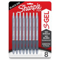 Sharpie S-Gel Pens - 0.7 mm Medium Pen Point - Black Ink - Gel-based - Fashion Blue Metal Barrel - 8 / Pack