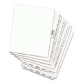 Preprinted Legal Exhibit Side Tab Index Dividers, Avery Style, 26-tab, 51 To 75, 11 X 8.5, White, 1 Set