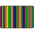 Flagship Carpets Basics Stripes Classroom Rug - 48" Length x 72" Width - Rectangle - Primary - Nylon