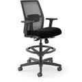 HON Ignition ReActiv Low-Back Task Stool - Black Seat Color - Foam Seat Material - Black Frame Color - Low Back - 5-star Base - Armrest - 1 Each