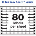 Avery&reg; 8 Tab Easy Print & Apply Clear Label Sheet Refills (11226) - Inkjet, Laser - Clear - Plastic - 3 Total Sheets - 30/Pack - 240 / Pack