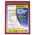 Reusable Dry Erase Pockets, 6 X 9, Assorted Primary Colors, 10/pack Reusable Dry Erase Pockets, 6 X 9, Assorted Primary Colors, 10/pack