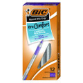 Round Stic Grip Xtra Comfort Ballpoint Pen, Easy-glide, Stick, Medium 1.2 Mm, Purple Ink, Gray/purple Barrel, Dozen