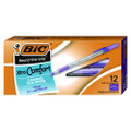 Round Stic Grip Xtra Comfort Ballpoint Pen, Easy-glide, Stick, Medium 1.2 Mm, Purple Ink, Gray/purple Barrel, Dozen