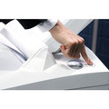 HSM SECURIO AF500 - 1/16" x 5/8" - Continuous Shredder - Particle Cut - 11 Per Pass - for shredding Staples, Paper, Paper Clip, Credit Card - 0.188" x 1.250" Shred Size - P-5/T-5/E-4/F-2 - 9.45" Throat - 21.70 gal Wastebin Capacity - White