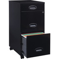 LYS SOHO File Cabinet - 14.3" Width x 18" Depth x 29.5" Height - 3 x Drawer(s) for File, Accessories, Document - Letter - Vertical - Storage Drawer, Locking Drawer, Recessed Handle, Glide Suspension, Casters - Black - Baked Enamel - Steel - Recycled