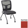 Lorell Training Room Guest Chairs - Canyon Red Rock Seat Color - Canyon Vinyl Seat Material - Powder Coated Black Frame Color - Metal Frame Material - Four-legged Base - 2 / Carton