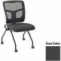 Lorell Training Room Guest Chairs - Fuse Azurean Seat Color - Fuse Fabric, Polyester Seat Material - Black Back Color - Powder Coated Frame Color - Metal Frame Material - Four-legged Base - 2 / Carton