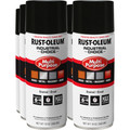 Rust-Oleum Industrial Choice Enamel Spray Paint - Liquid - Gloss Black - 12 fl oz - 6 / Carton