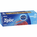 Ziploc&reg; Grip n' Seal Freezer Bags - 7" Length x 5" Width - Blue - Plastic - Food, Meat, Poultry, Fish - 20/Box - 12 / Carton