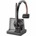 Poly Savi 8200 Office 8210 Headset - Mono - Wireless - Bluetooth/DECT 6.0 - 580 ft - 32 Ohm - 20 Hz to 20 kHz - Over-the-head - Monaural - Supra-aural - Noise Cancelling Microphone - Black