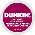 Dunkin'&reg; K-Cup Falling for Maple Artificially Maple Flavored Coffee - Compatible with Keurig Brewer - Medium - K-Cup - Maple, Arabica - 22 / Box