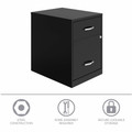 NuSparc File Cabinet - 14.2" Width x 18" Depth x 19" Height - 2 x Drawer(s) for Box, File - Letter - Vertical - Locking Drawer, Glide Suspension, Nonporous Surface - Black - Baked Enamel - Steel