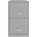 NuSparc File Cabinet - 14.2" Width x 18" Depth x 24.5" Height - 2 x Drawer(s) for File - Letter - Vertical - Locking Drawer, Glide Suspension, Nonporous Surface - Silver - Baked Enamel - Steel - Recycled