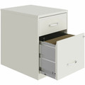 NuSparc File Cabinet - 14.2" Width x 18" Depth x 19" Height - 2 x Drawer(s) for File, Box - Letter - Vertical - Locking Drawer, Glide Suspension, Nonporous Surface - White - Baked Enamel - Steel
