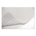 Occasional Use Studded Chair Mat For Flat Pile Carpet, 45 X 53, Wide Lipped, Clear