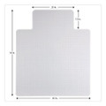 Occasional Use Studded Chair Mat For Flat Pile Carpet, 45 X 53, Wide Lipped, Clear
