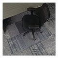Occasional Use Studded Chair Mat For Flat Pile Carpet, 45 X 53, Wide Lipped, Clear