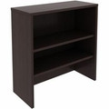 Lorell Essentials 2-shelf Stack-on Bookcase - 36" Height x 36" Width x 15" Depth - 2 Shelve(s) - Material: Laminate, Metal - Finish: Espresso - Stackable, Cam Lock - For Book, Binder, Display - 1 Each