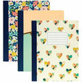 Pukka Pads 3 Pack Composition Books - 140 Pages - Stitched - College Ruled Front Ruling - 0.31" Ruled - 80 g/m&#178; Grammage - 9 3/4" x 7 1/2" Sheet Size - Assorted Cover - 3 / Pack