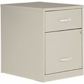 NuSparc File Cabinet - 14.2" Width x 18" Depth x 19" Height - 2 x Drawer(s) for File, Box - Letter - Vertical - Locking Drawer, Glide Suspension - Stone - Baked Enamel - Steel - Recycled