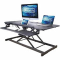 Rocelco Electric Desk Riser - 40 lb Load Capacity - 46" Width - Desk - Black - For Tablet, Smartphone - Lift Mechanism, Electric Lift, Grommet, Keyboard Tray, Built-in USB Port, Electrical Outlet