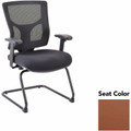 Lorell Conjure Sled Base Guest Chair - Canyon Cordovan Seat Color - Polyurethane Foam Seat Material - Mesh Back Material - Mid Back - Cantilever, Sled Base - Armrest - 1 Each