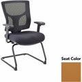 Lorell Conjure Sled Base Guest Chair - Canyon Nutmeg Seat Color - Polyurethane Foam Seat Material - Mesh Back Material - Mid Back - Cantilever, Sled Base - Armrest - 1 Each