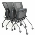 Lorell Conjure Mesh Training Chairs - Dillon Ocean Seat Color - Polyurethane Foam Seat Material - Mesh Back Material - 2 / Carton