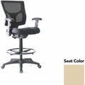 Lorell Conjure Office Stool - Dillon Buff Seat Color - Polyurethane Foam Seat Material - Mesh Back Material - Armrest - 1 Each
