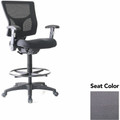 Lorell Conjure Office Stool - Canyon Carbon Seat Color - Polyurethane Foam Seat Material - Mesh Back Material - Armrest - 1 Each