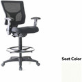 Lorell Conjure Office Stool - Dillon Snow Seat Color - Polyurethane Foam Seat Material - Mesh Back Material - Armrest - 1 Each
