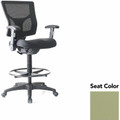 Lorell Conjure Office Stool - Dillon Sage Seat Color - Polyurethane Foam Seat Material - Mesh Back Material - Armrest - 1 Each