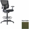 Lorell Conjure Office Stool - Canyon Fern Seat Color - Polyurethane Foam Seat Material - Mesh Back Material - Armrest - 1 Each