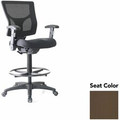 Lorell Conjure Office Stool - Forte Fudge Seat Color - Polyurethane Foam Seat Material - Mesh Back Material - Armrest - 1 Each