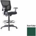 Lorell Conjure Office Stool - Forte Chive Seat Color - Polyurethane Foam Seat Material - Mesh Back Material - Armrest - 1 Each