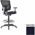 Lorell Conjure Office Stool - Forte Cadet Seat Color - Polyurethane Foam Seat Material - Mesh Back Material - Armrest - 1 Each