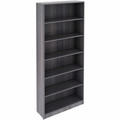 Lorell Laminate Bookcases - 36" Width x 12" Depth x 84" Height - 6 x Shelf(ves) - Sturdy, Laminated, Adjustable Shelf, Adjustable Feet, Square Edge - Weathered Charcoal - Medium Density Fiberboard (MDF), Thermofused Laminate (TFL) - Assembly Required