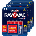 Rayovac Fusion Battery - For Microphone, Toy, Video Game Controller, Headset, Remote Control Aircraft, High Drain Device - AA - 8 Batteries/Pack - 24 / Carton