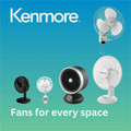 Kenmore 6" Rechargeable Fan - 4 Speed - Rechargeable, Lightweight, Quiet Operation - Black