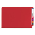 End Tab Pressboard Classification Folders With Safeshield Fasteners, 2 Dividers, Legal Size, Bright Red, 10/box
