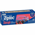 Ziploc&reg; Stand-Up Storage Bags - 1 gal Capacity - Seal Closure - Plastic - Storage, Filing, Kitchen - 42 / Box