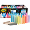 Crayola Washable Sidewalk Chalk - Assorted - For Sidewalk, Driveway - Washable, Anti-Roll Shape, Non-toxic - 130 / Pack