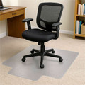 Cleartex TrYlok Chair Mats - Carpeted Floor, Chair, Indoor, Low Pile - 53" Length x 45" Width - Lipped - Clear - 1 / Each