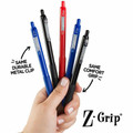 Zebra Pen Z-Grip Retractable Ballpoint Pens - 0.7 mm Fine Pen Point - Retractable - Black Ink - School, Home, Journaling - 1 Dozen