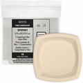Dart 8" Square Fiber Plates - Salad, Commercial, Catering, Food - Microwave Safe - Oven Safe - Natural - Fiber Body - Square - 125 / Pack