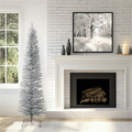 National Tree Tinsel Christmas Tree - Silver - Christmas Theme - Vertical